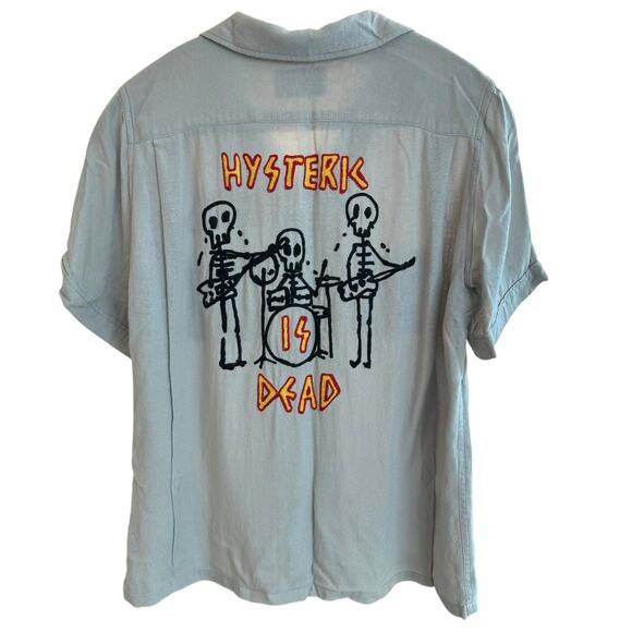 Hysteric Glamour Other - HYSTERIC GLAMOUR Chain Stitch Band Rat Button Up Shirt FREE